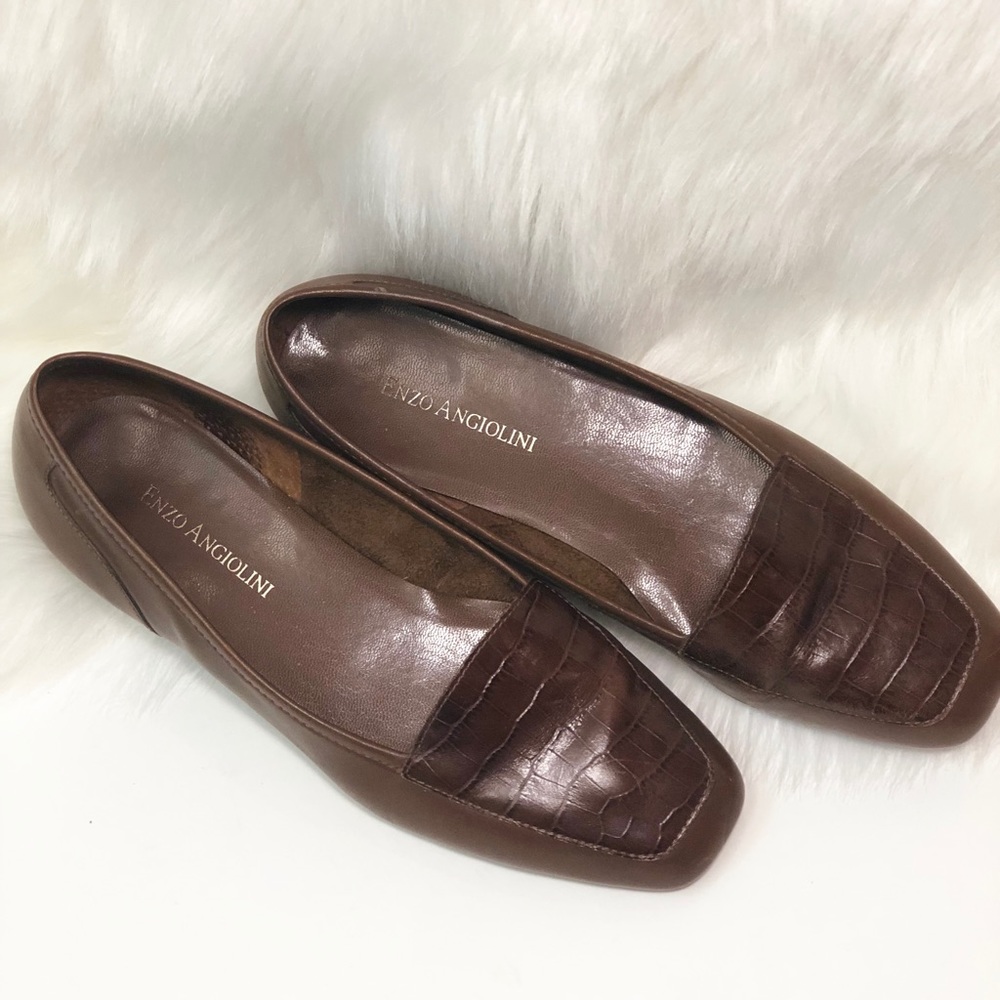 🍂 FALL SALE! Enzo Angiolini Brown Leather Flats